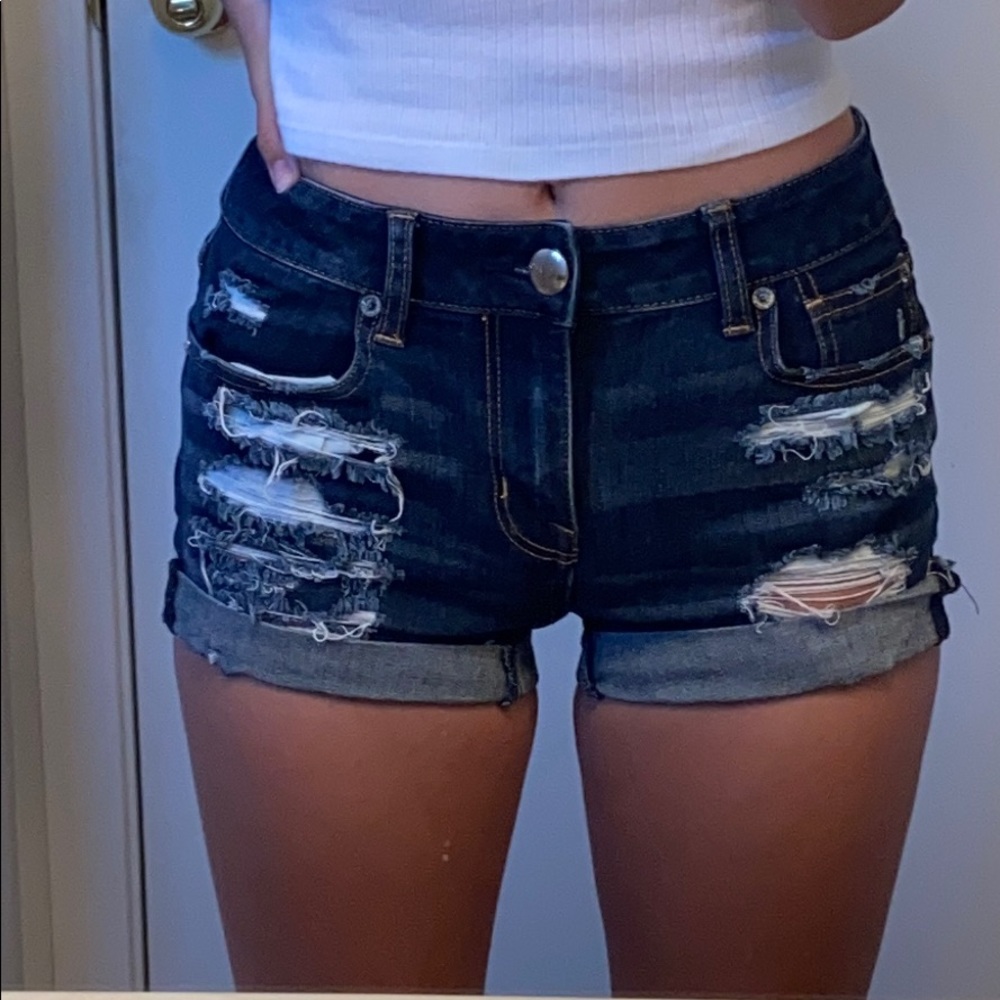 High rise jean shorts